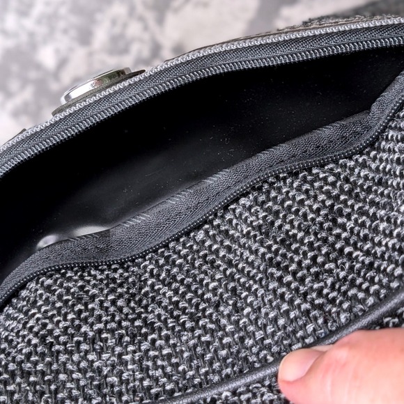 Vintage Jordache Messenger Bag Grey Black Woven Travel Laptop Bag Adjustable - Picture 8 of 16